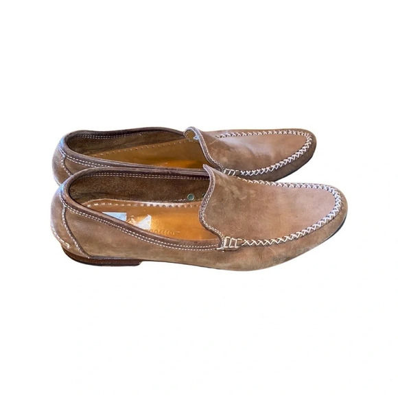 Salvatore Ferragamo Brown Leather Suede Loafers Size 8.5 AA - Picture 1 of 7